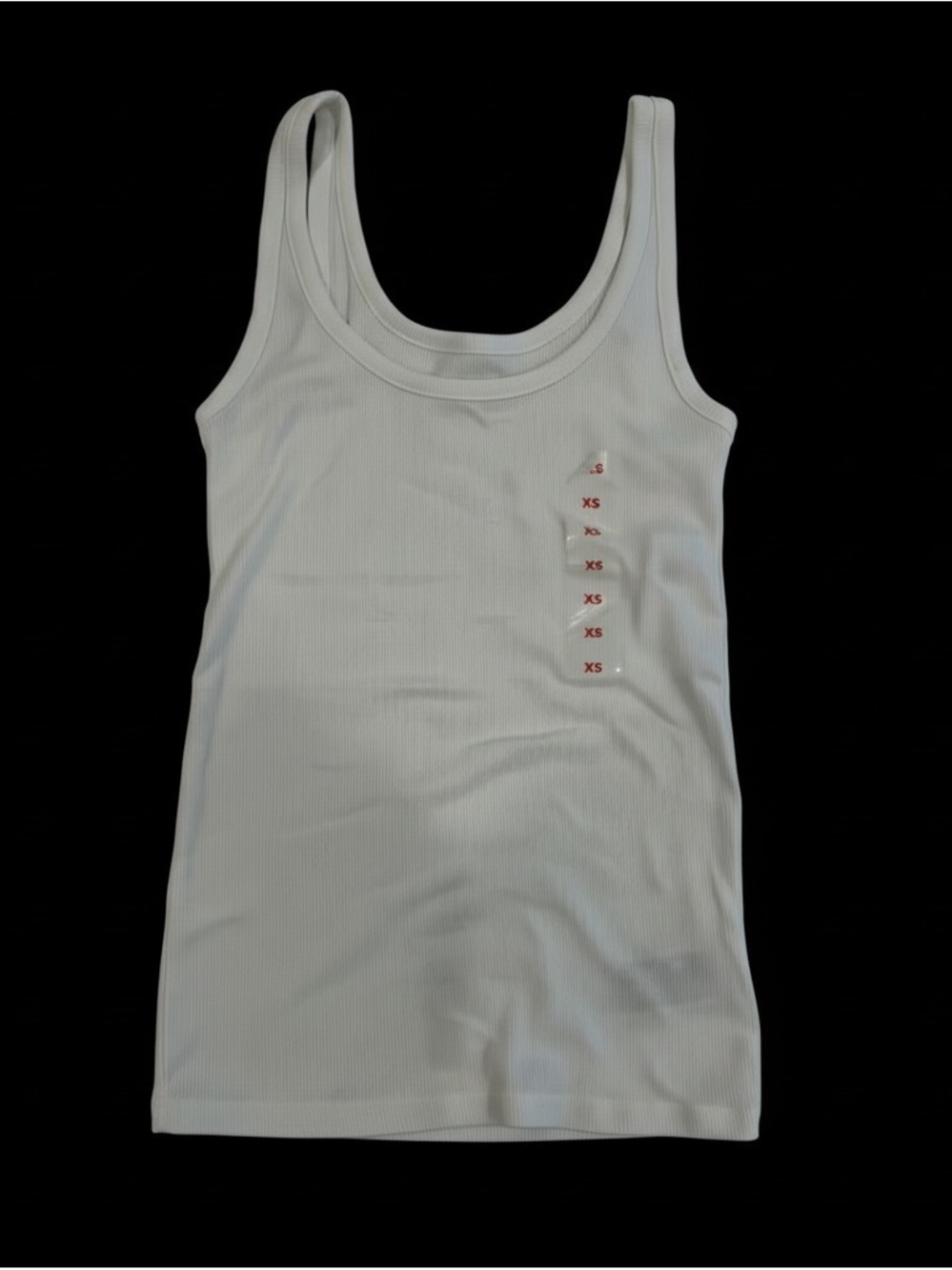 NWT Old Navy Tank Top Women’s XS White Ribbed Basic Fit Sleeveless Scoop Neck